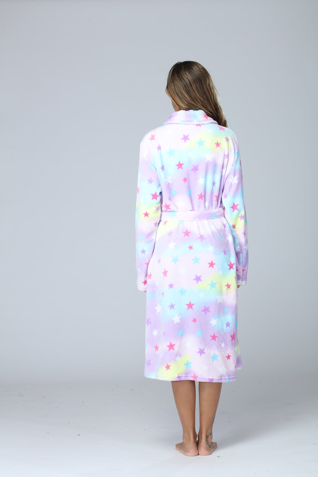 RONGTAI Womens Long Robes Plush Fleece Nightgown Thick Hooded Bathrobe With Pockets Fluffy Sleepwear For Men
