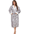 RONGTAI Womens Long Robes Plush Fleece Nightgown Thick Hooded Bathrobe With Pockets Fluffy Sleepwear For Men